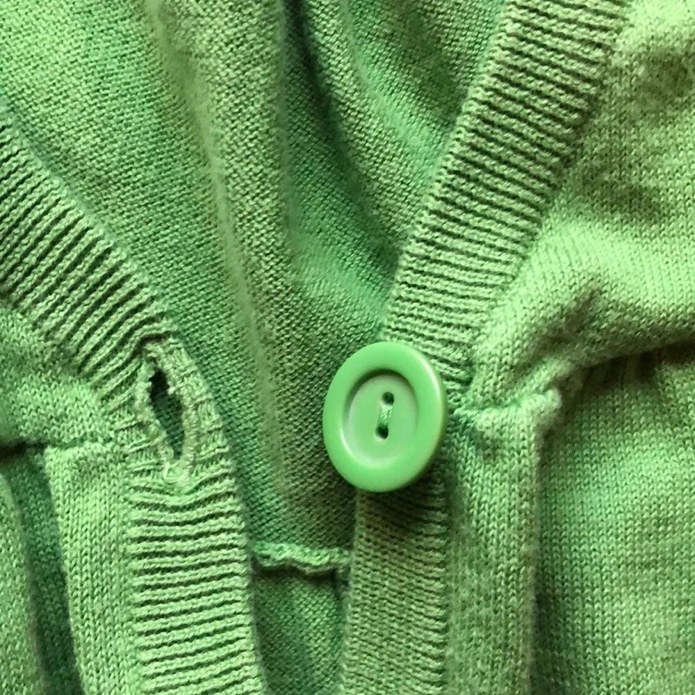 GapKids Green Cropped Button Short Sleeve Cotton Sweater Size XS 4 5 Girls